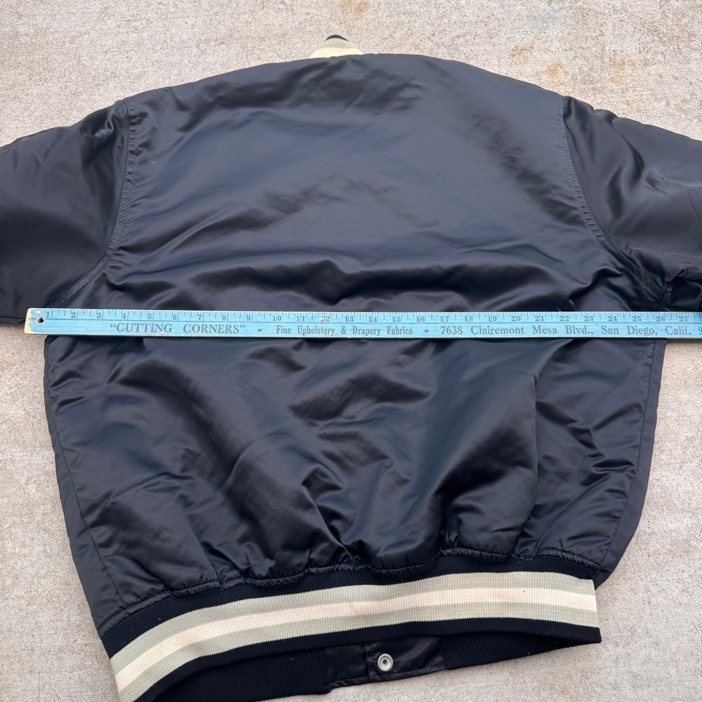 Vintage‎ Starter Los Angeles Kings NHL Satin Varsity Bomber Jacket Black X 90sL - Picture 5 of 11
